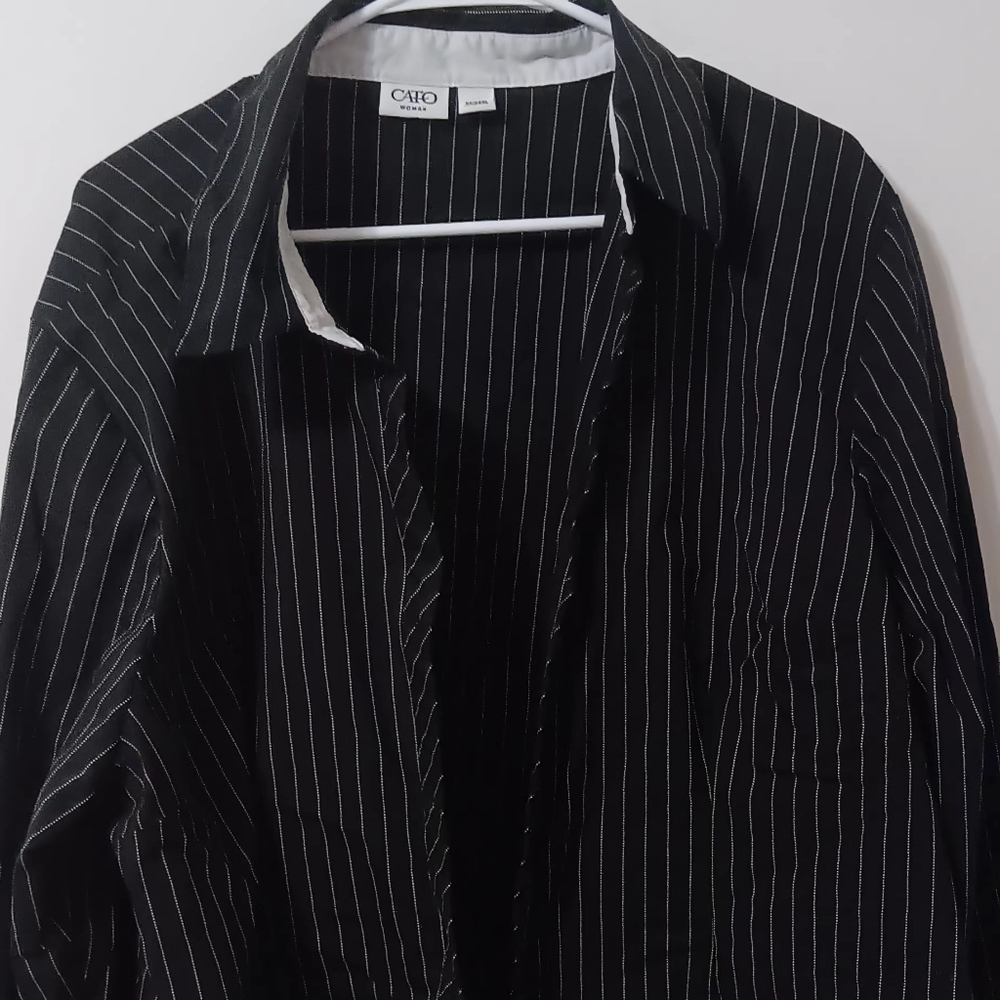Cato Black Pinstripe Shirt